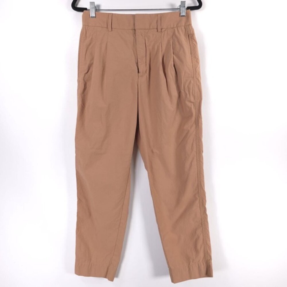 EVERLANE High Rise Straight Leg Casual Pants Pleated Belt Loops‎ Cotton Size 4